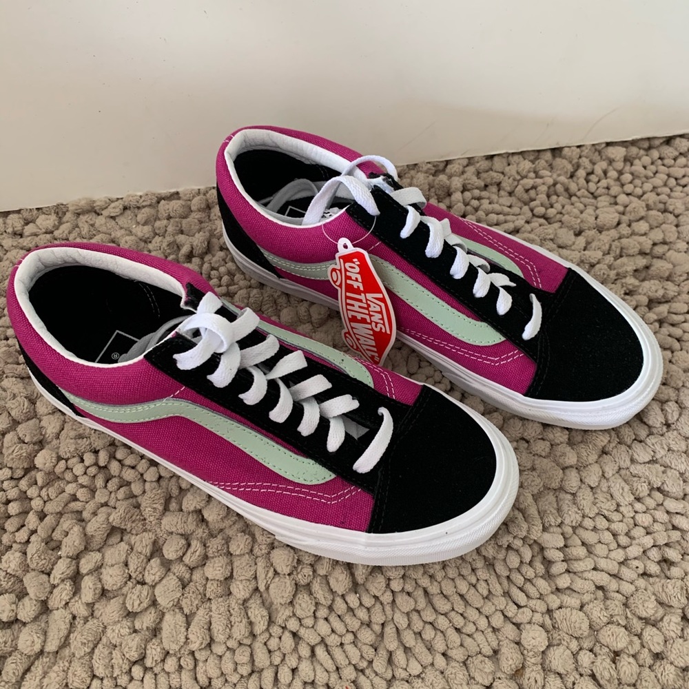 Vans purple and black lace ups shoes NWOT